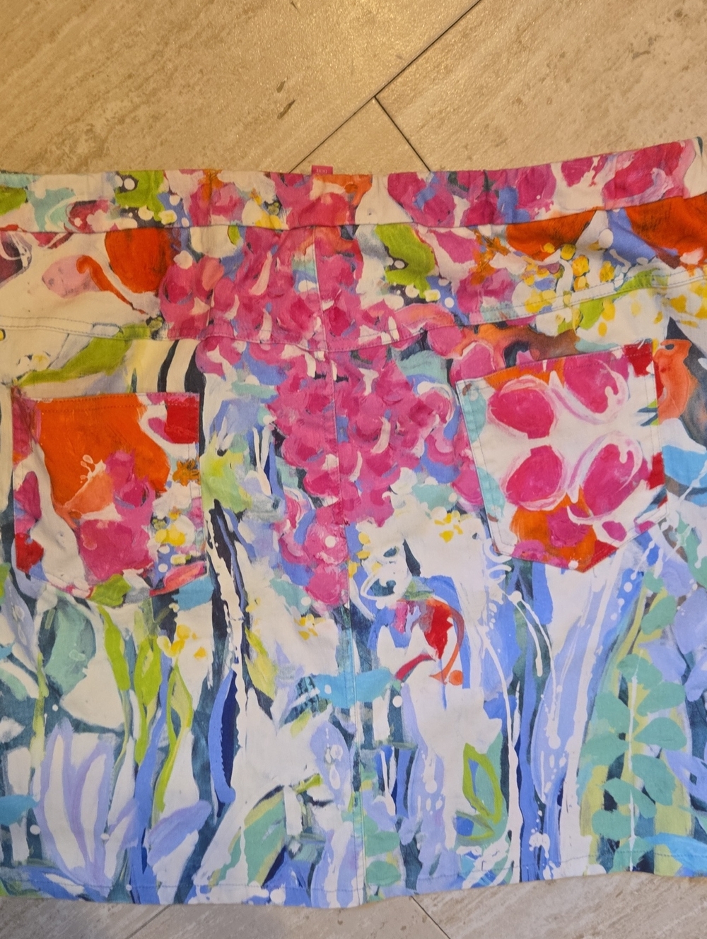 Claire Desjardins Watercolor/ Multi-Color Floral Print Leisure Skort - Picture 6 of 8